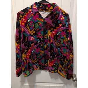 Vintage 90s Guilio Multicolor Retro Jacket Zip-Up Women's Size M
